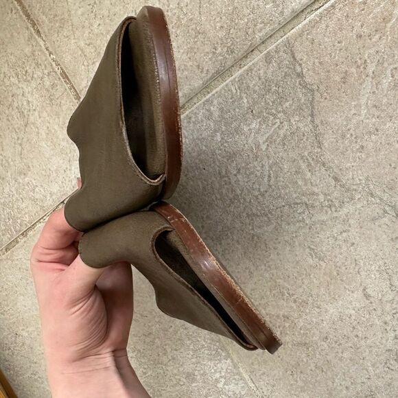 Franco boschi genuine real leather slippers slip on flats sandals green size 9 - Picture 3 of 5